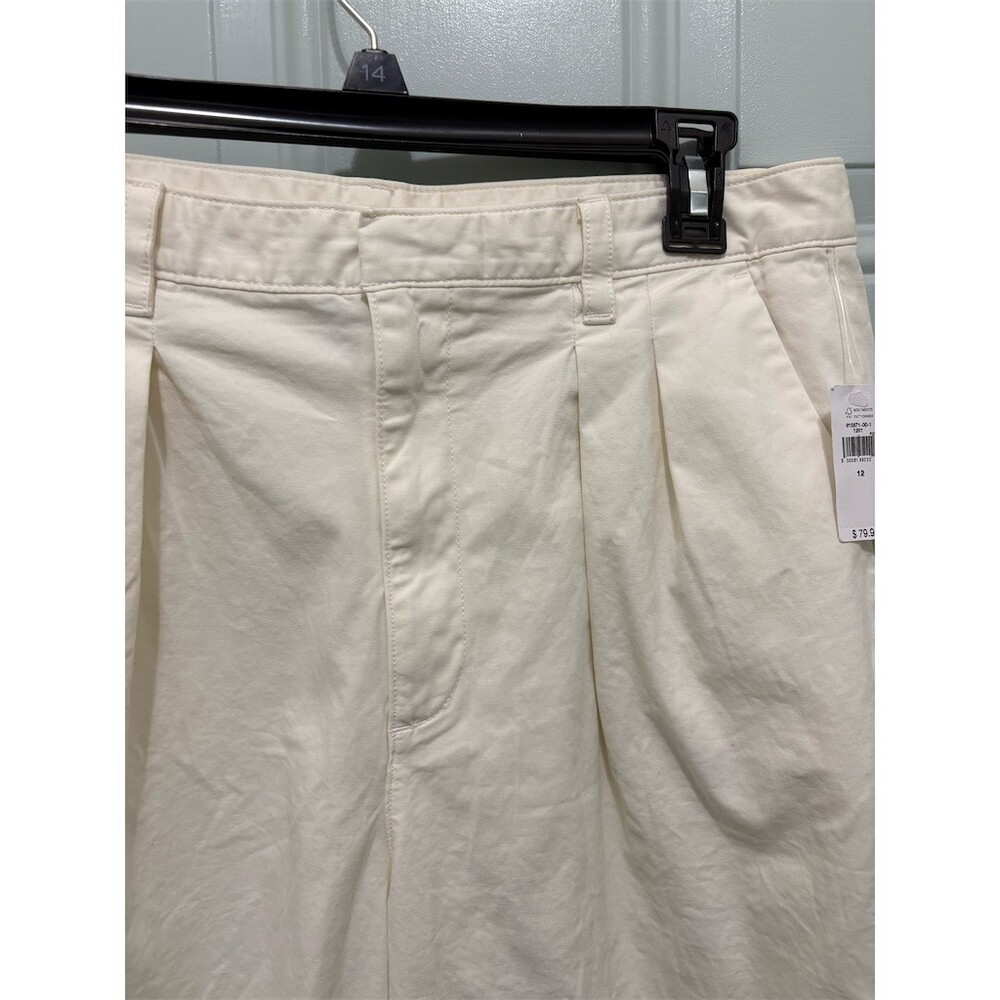 Gap Pants Womens Size 12 Ivory Pleated Wide-Leg High Rise - Picture 3 of 13
